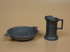 BROCCA PIATTINO IN PELTRO MINIATURE ANTICHI MESTIERI VINTAGE ORIGINALE EPOCA 900