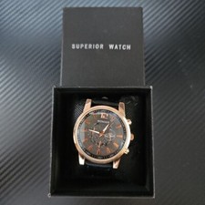 Wonder Watch Cinturino Nero Quadrante Oro Rosa/Grigio Quadranti 12 e 24 Ore - Ha Bisogno di Batteria