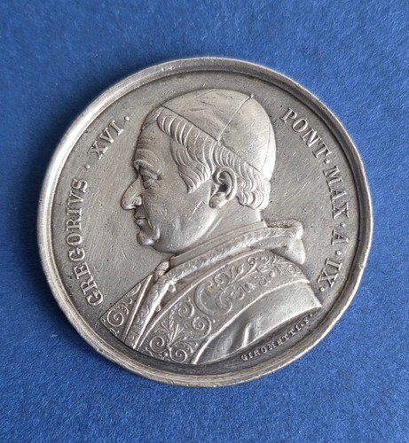 Medaglia argento gregorio xvi - medaglia,