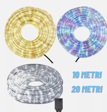 tubo led luminoso 10/20 metri bianco giallo rgb multicolore ip65 esterno natale
