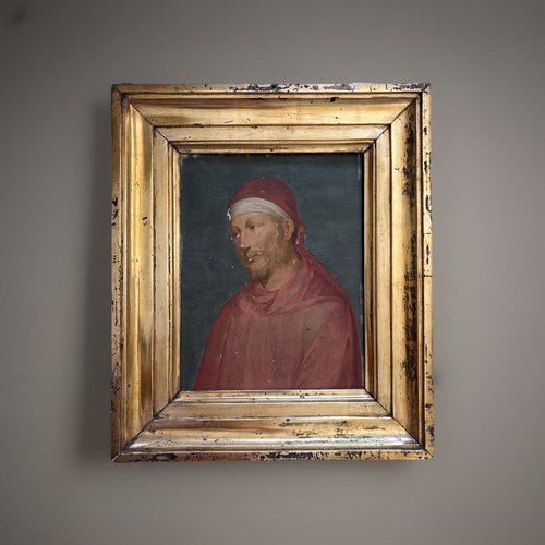 Frate dipinto olio - olio, su