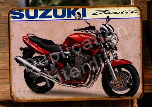 Plaque métal vintage suzuki - métal,