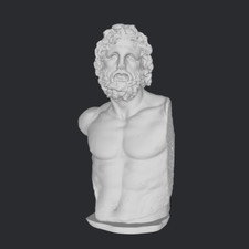 Statua busto Asclepio dio della medicina arte greca 16cm resina