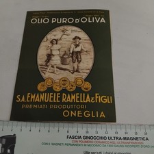 1935 OLIO D' OLIVA LISTINO PREZZI EMANUELE RAMELLA E FIGLI ONEGLIA IMPERIA