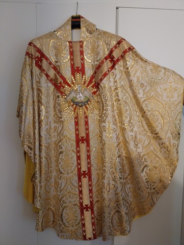 Casula bianca oro paramenti - bianca,