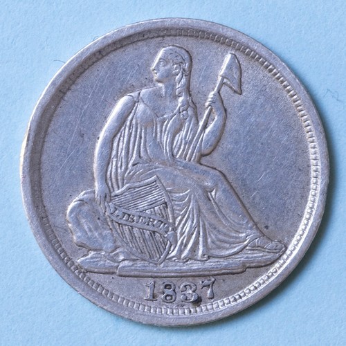 America dime 1837 seated - america,