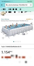 Bestway Power Steel Piscina Fuori Terra Set Completo 732x366x132cm - grigio 
