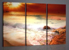 QUADRI MODERNI SEASHORE QUADRO MODERNO  MARE TRAMONTO ARREDAMENTO CASA ARREDARE