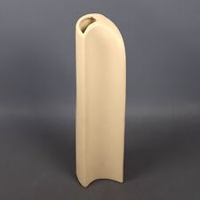 Vaso Ceramica Design Modernista Color Panna Elegante Esposizione Vintage 1970