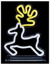 Insegna Neon Festiva Da Tavolo 25CM Renna Illuminata Decorazione Natalizia