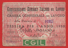 TESSERA SINDACATO ANNO 1950
