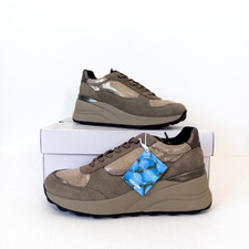 Scarpe da ginnastica Geox D Spherica EC13 UK 7,5 NUOVE marrone talpa zeppa metallizzata prezzo consigliato £ 149