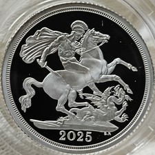 Sterlina 2025 Argento Proof 2025 Proof Silver Sovereign Coin Boxed