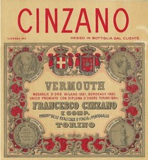 ETICHETTA VERMOUTH CINZANO