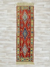 Kilim Turco 60 × 195 cm Tappeto Orientale Tessuto a Mano