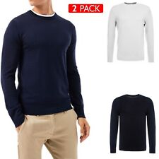 Set 2 Pezzi Maglione Girocollo Uomo Maglia Lana Cashemere Maglioncino VEQUE