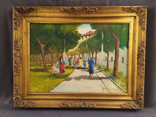 CARLO DOMENICI QUADRO DIPINTO OLIO su tela "Passeggiata" Opera di valore