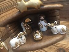 Thun Presepio Capanna Giuseppe Maria Gesù Bambino Asinello Bue e Re Magi