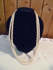 COLLANA PERLE VINTAGE DOPPIO FILO 65 CM COSTUME TEATRO VENEZIA PERLA DIAM 8 MM