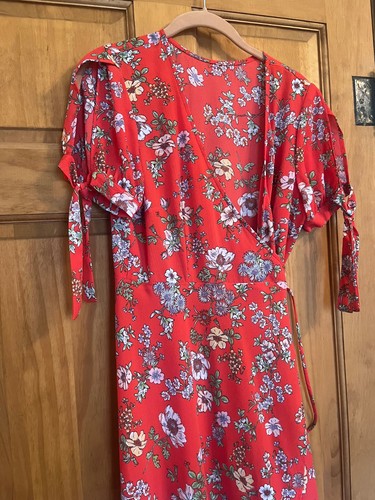 Abito midi rosso floreale