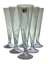 Set 6 BICCHIERI MURANO Flute Carlo Moretti Glass