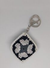 Portachiavi Mattonella Grenny Uncinetto Handmade Fatto A Mano  Bianco Nero