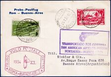 Regno - 1934 - Aerogramma Volo Roma-Buenos Aires - Certificato Toselli