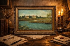 dipinto antico paesaggio ad