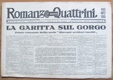 IL NUOVO ROMANZO QUATTRINI N.8, 1933* - LA GARITTA SUL GORGO - Giovani scrittori