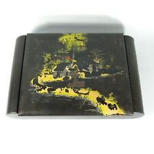 ANTICA SCATOLA SCRIGNO PORTAGIOIE IN LEGNO LACCATO LACCA GIAPPONESE VINTAGE V410