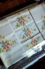 Antiche Lenzuola Ricamate Puro Cotone 