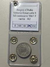 ITALY 50 cents KINGDOM 1861 F