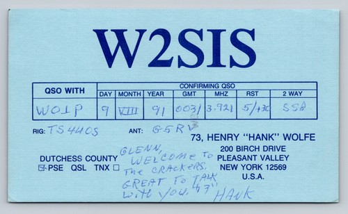 Ham radio qsl w2sis new - ham,
