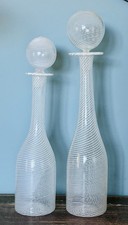 2 Bottiglie In Vetro Soffiato Design Aureliano Toso? Modernariato Vintage