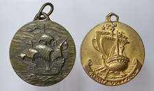 coppia medaglie veliero circolo nautico con smalti da collezione 