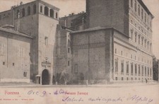 CARTOLINA  PIACENZA EMILIA ROMAGNA PALAZZO FARNESE STORIA MEMORIA VIAGGIATA 1902