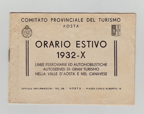1932 turismo orari - orari, ferrovia