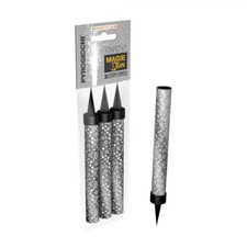 3x Candela Luminosa Nere e ARGENTO Fontana Fiaccola per torte dolci -Durata 45"