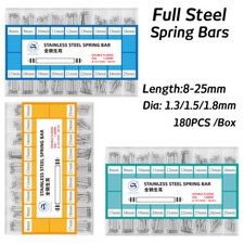 180PCS Cinturino Orologio Acciaio Completo Molla Barra Aste 8-25mm Perni di Collegamento 1,3 1,5 1,8mm