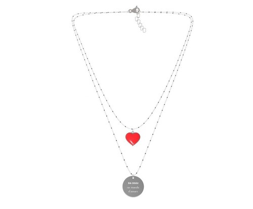 Collana donna acciaio doppio - collana,