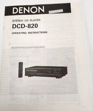 Denon DCD-820 Lettore CD Stereo Istruzioni Funzionanti - Originale