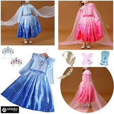 Simile Frozen Vestito Carnevale Regina Neve Elsa 2 Cosplay Costume Dress FROZ029