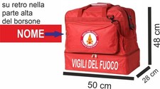 Borsone personalizzato con stampa Corpo Nazionale dei Vigili del Fuoco + nome