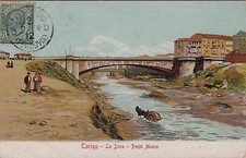 # TORINO: LA DORA - PONTE MOSCA- disegnata- 1907- ED. F. GOBBATO