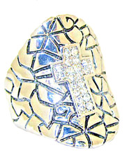 Zirconi Anello Croce Oro