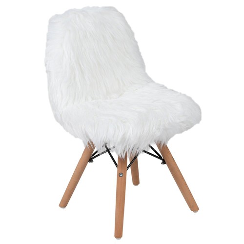 Sedia accento bianco pelliccia - bianco,