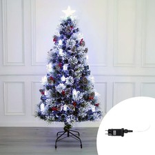 Albero di Natale lumonoso 180cm con pigne e casette luminose Bianco Freddo