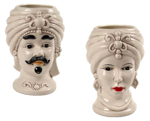 Coppia vaso testa moro - vaso, di