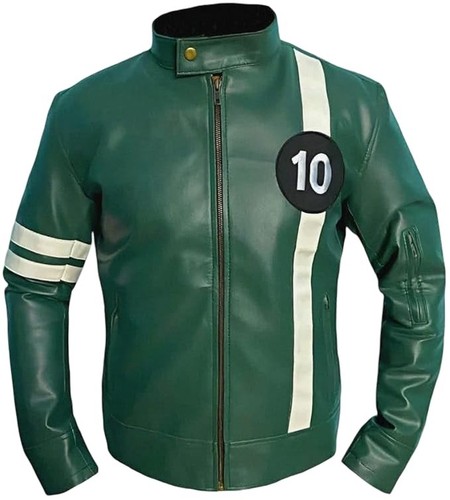 Giacca pelle verde uomo