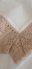 TOVAGLIA 100% Purissimo lino Orlo ad Uncinetto Interamente Fatta a Mano 150x180